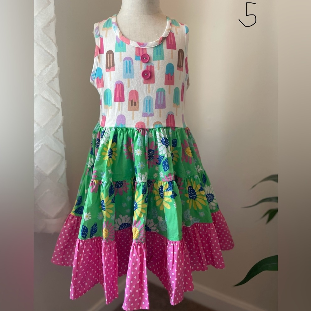 Eleanor Rose Sidewalk Summer twirl dress size 4-5